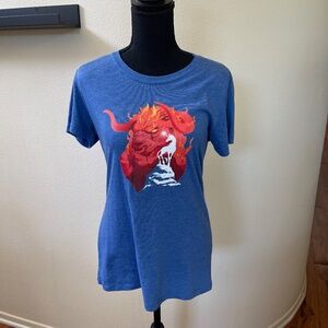 Tee Public - The Last Unicorn heather blue ultra soft shirt - Womens L